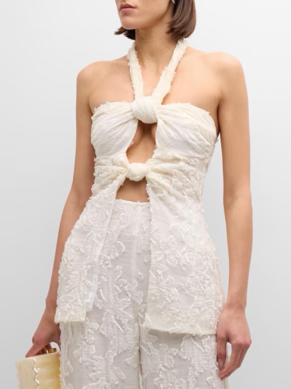 Cult Gaia Lainie Twist-Front Halter Top